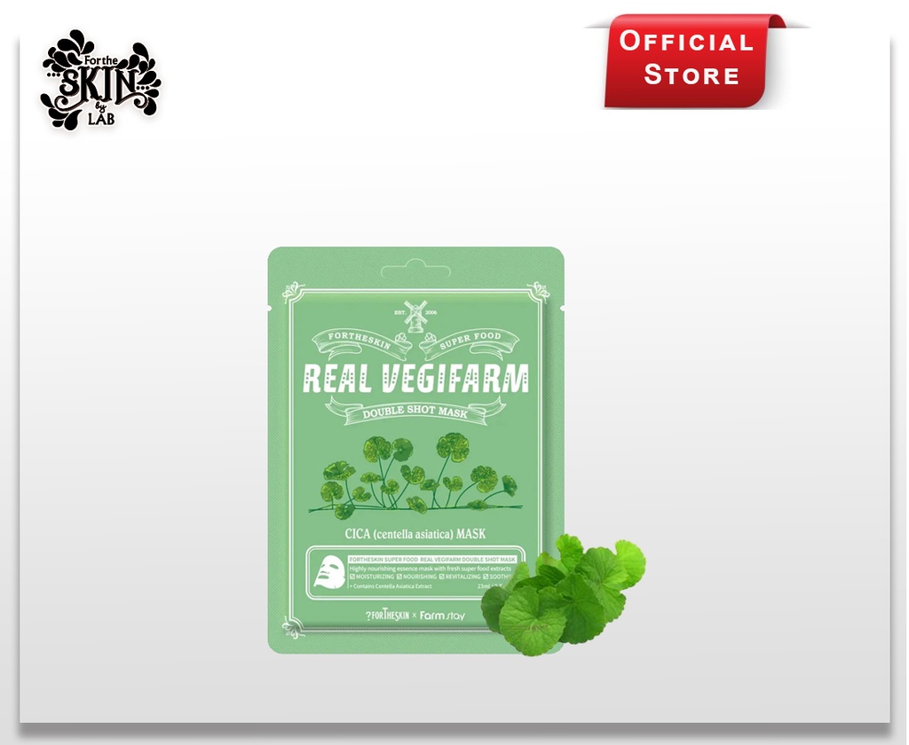 SUPER FOOD REAL VEGIFARM DOUBLE SHOT MASK-Cica 23ml